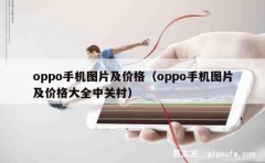 oppo手机图片及价格（oppo手机图片及价格大全中关村）