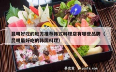 昆明好吃的地方推荐韩式料理店有哪些品牌（昆明最好吃的韩国料理