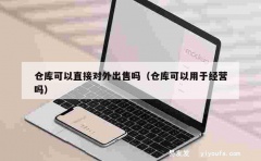 仓库可以直接对外出售吗（仓库可以用于经营吗）