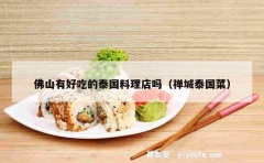 佛山有好吃的泰国料理店吗（禅城泰国菜）