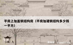 平房上加盖钢结构房（平房加建钢结构多少钱一平方）