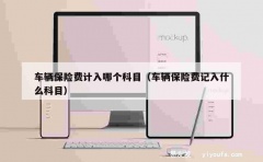 车辆保险费计入哪个科目（车辆保险费记入什么科目）