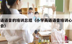 英语语音的培训总结（小学英语语音培训心得体会）