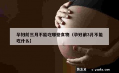 孕妇前三月不能吃哪些食物（孕妇前3月不能吃什么）