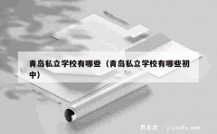 青岛私立学校有哪些（青岛私立学校有哪些初中）