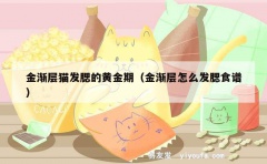 金渐层猫发腮的黄金期（金渐层怎么发腮食谱）