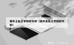 初中上私立学校好不好（初中去私立学校好不好）