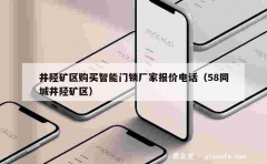 井陉矿区购买智能门锁厂家报价电话（58同城井陉矿区）