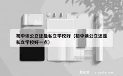 初中读公立还是私立学校好（初中读公立还是私立学校好一点）