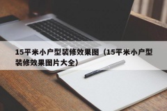 15平米小户型装修效果图（15平米小户型装修效果图片大全）