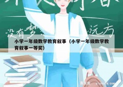 小学一年级数学教育叙事（小学一年级数学教育叙事一等奖）