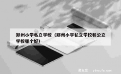 郑州小学私立学校（郑州小学私立学校和公立学校哪个好）