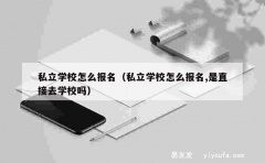 私立学校怎么报名（私立学校怎么报名,是直接去学校吗）