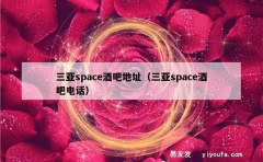 三亚space酒吧地址（三亚space酒吧电话）