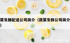 蔬菜生鲜配送公司简介（蔬菜生鲜公司简介范本）