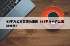 43平方公寓装修效果图（43平方米的公寓装修图）