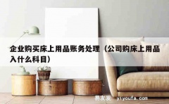 企业购买床上用品账务处理（公司购床上用品入什么科目）