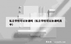 私立学校可以补课吗（私立学校可以补课吗高中）