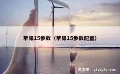 苹果15参数（苹果15参数配置）