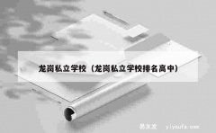 龙岗私立学校（龙岗私立学校排名高中）