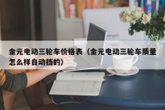 金元电动三轮车价格表（金元电动三轮车质量怎么样自动挡的）