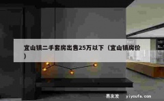 宜山镇二手套房出售25万以下（宜山镇房价）