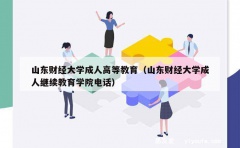 山东财经大学成人高等教育（山东财经大学成人继续教育学院电话）