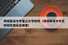 项城莲溪中学是公立学校吗（项城莲溪中学怎样招生地址在哪里）