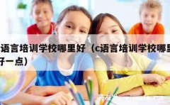 c语言培训学校哪里好（c语言培训学校哪里好一点）