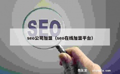 seo公司加盟（seo在线加盟平台）