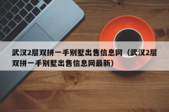 武汉2层双拼一手别墅出售信息网（武汉2层双拼一手别墅出售信息