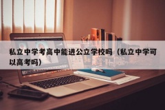 私立中学考高中能进公立学校吗（私立中学可以高考吗）