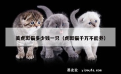 美虎斑猫多少钱一只（虎斑猫千万不能养）