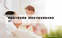 西安亲子鉴定费用（西安亲子鉴定费用大概多少）