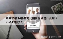 苹果15和14参数对比图片区别是什么呢（ios14对比15）