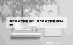 安丘私立学校有哪些（安丘私立学校有哪些小学）