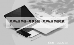 天津私立学校一年多少钱（天津私立学校收费）