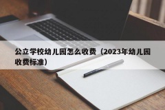 公立学校幼儿园怎么收费（2023年幼儿园收费标准）