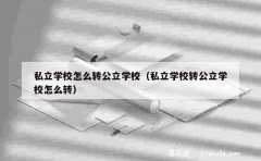 私立学校怎么转公立学校（私立学校转公立学校怎么转）