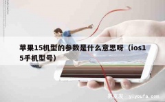 苹果15机型的参数是什么意思呀（ios15手机型号）