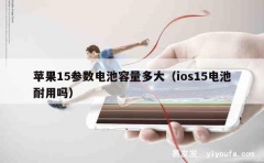 苹果15参数电池容量多大（ios15电池耐用吗）