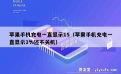 苹果手机充电一直显示15（苹果手机充电一直显示1%还不关机）