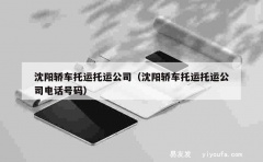 沈阳轿车托运托运公司（沈阳轿车托运托运公司电话号码）