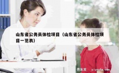 山东省公务员体检项目（山东省公务员体检项目一览表）