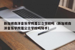 新加坡南洋音乐学院是公立学校吗（新加坡南洋音乐学院是公立学校