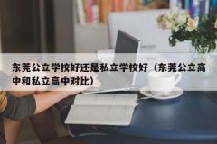 东莞公立学校好还是私立学校好（东莞公立高中和私立高中对比）