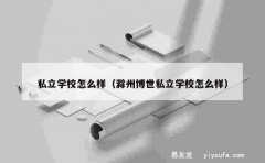 私立学校怎么样（滁州博世私立学校怎么样）