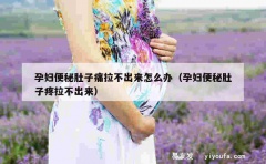 孕妇便秘肚子痛拉不出来怎么办（孕妇便秘肚子疼拉不出来）