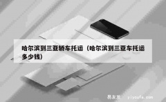 哈尔滨到三亚轿车托运（哈尔滨到三亚车托运多少钱）