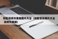 别墅装修效果图图片大全（别墅装修图片大全 装修效果图）